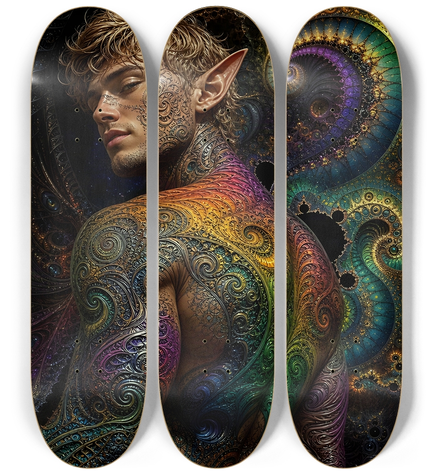 Psychedelic Gay Fractal Dirty Blonde Elf #26 3 Deck Wall Series
