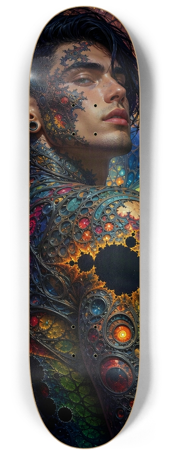 Psychedelic Gay Fractal Jet Black Elf #26 #2 8-1/4 Skateboard Deck