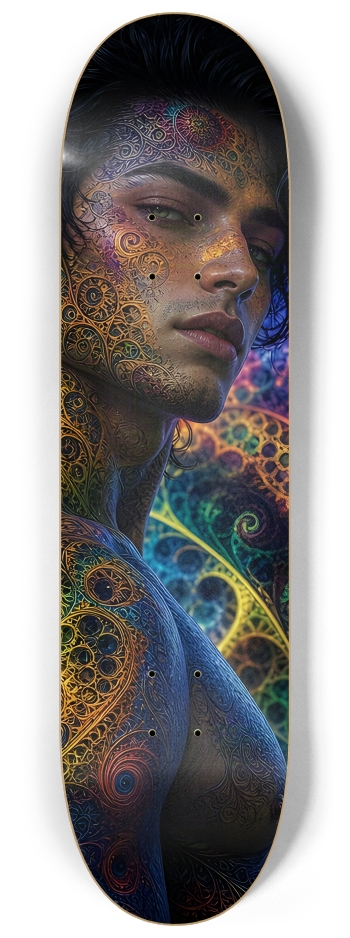 Psychedelic Gay Fractal Jet Black Elf #5 #2 8-1/4 Skateboard Deck