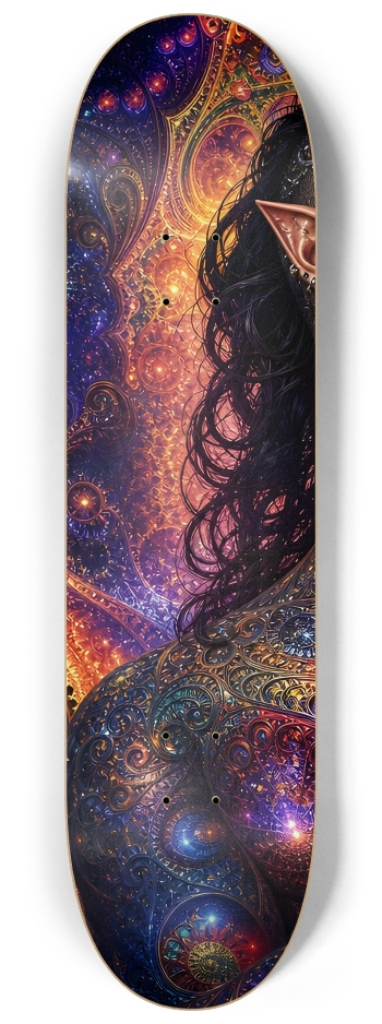 Psychedelic Gay Fractal Jet Black Elf #7 #1 8-1/4 Skateboard Deck