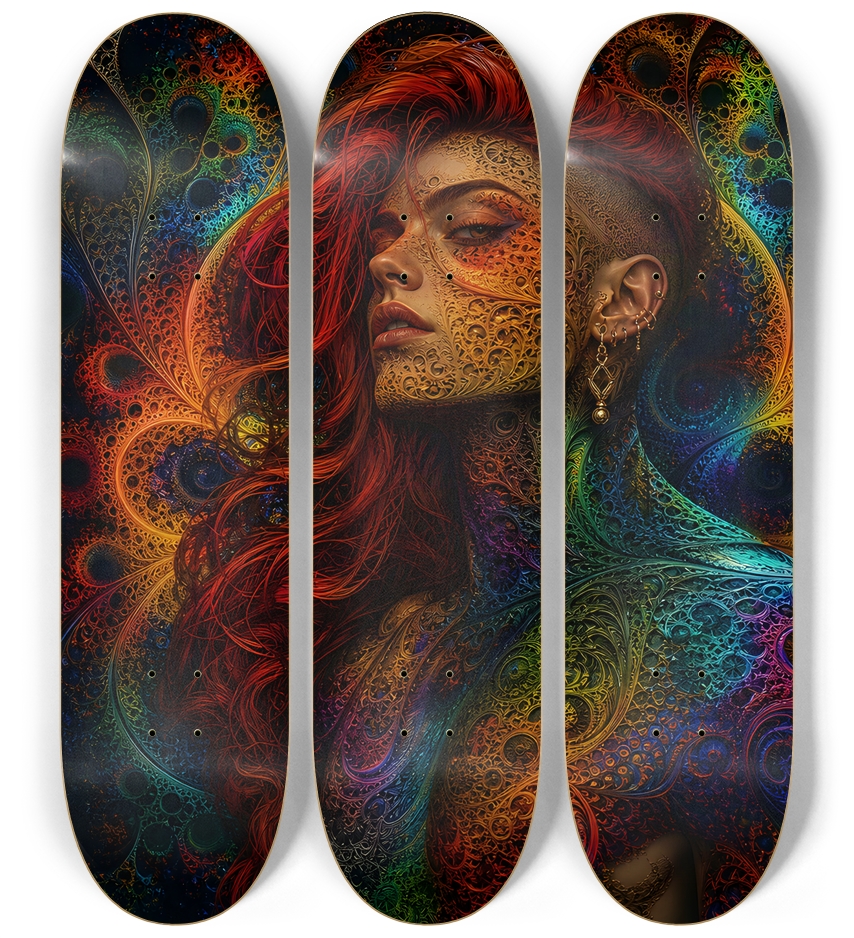 Fractal Androgynous Person #1 3 Deck Wall Series