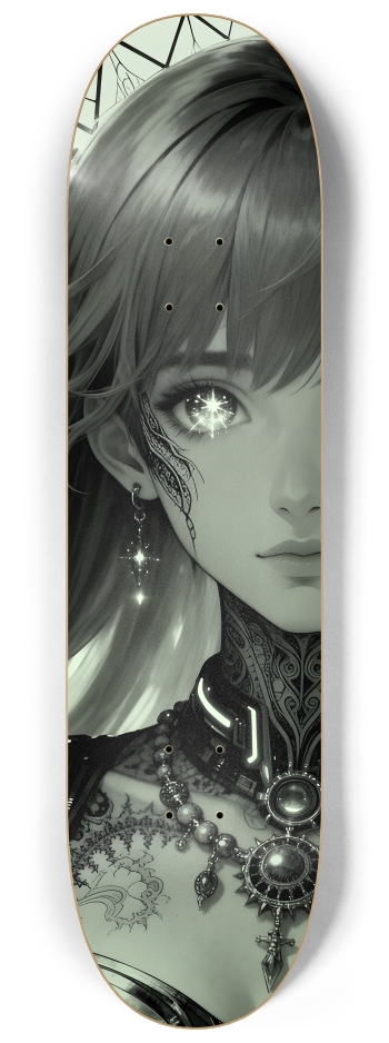 B&W Fractal Anime Girl #57 #2