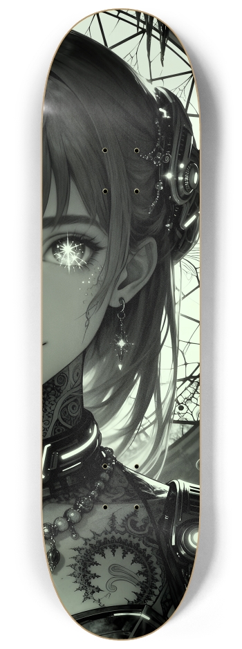 B&W Fractal Anime Girl #57 #3