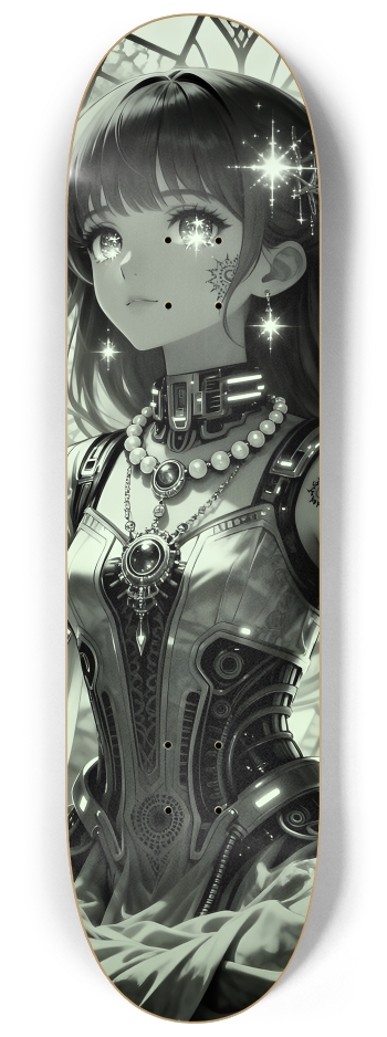 B&W Fractal Anime Girl #68 #2