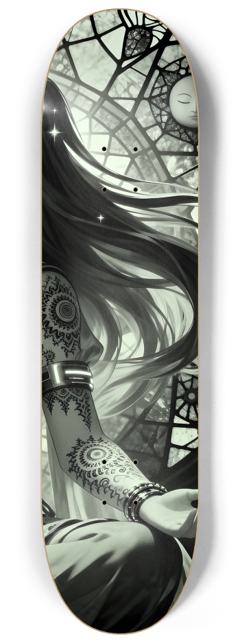 B&W Fractal Anime Girl #68 #3