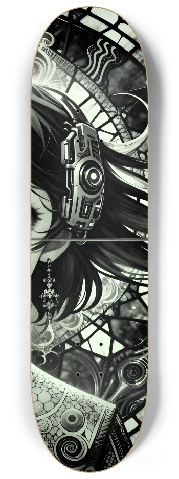 B&W Fractal Anime Girl #58 #3