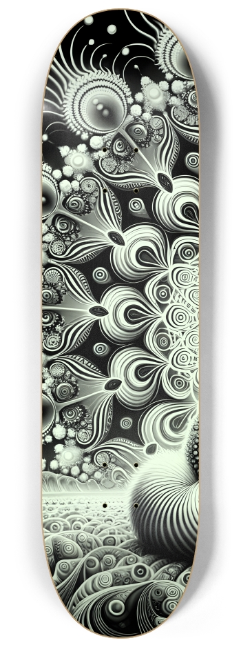 Fractal Coloring Page Cat #3 #1 8-1/4 Skateboard Deck