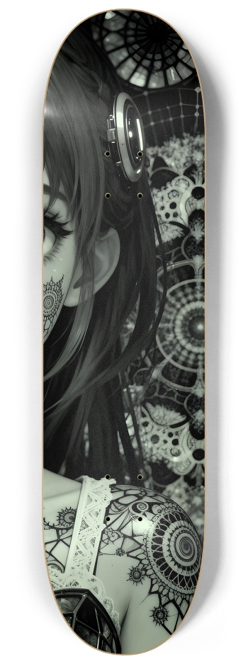 B&W Fractal Anime Girl #70 #3