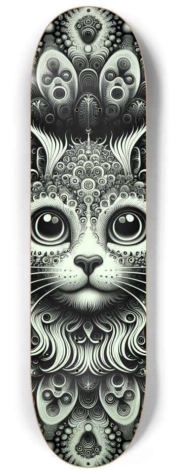 Fractal Coloring Page Cat #4 #2 8-1/4 Skateboard Deck