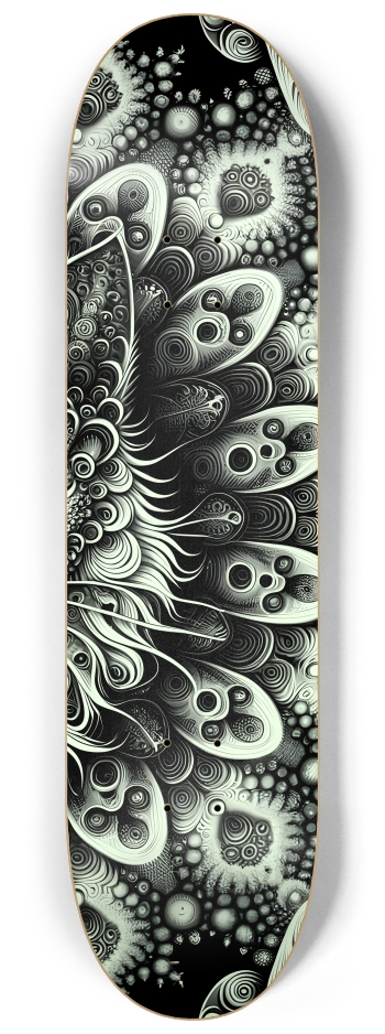 Fractal Coloring Page Cat #4 #3 8-1/4 Skateboard Deck