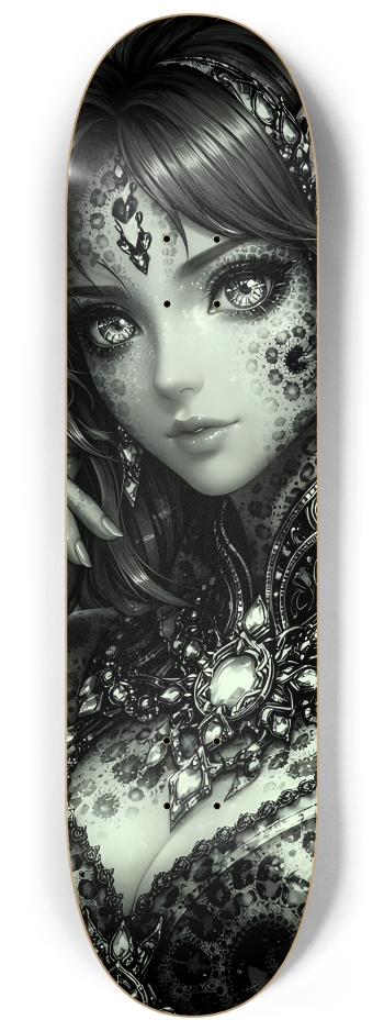B&W Fractal Anime Girl #75 #2