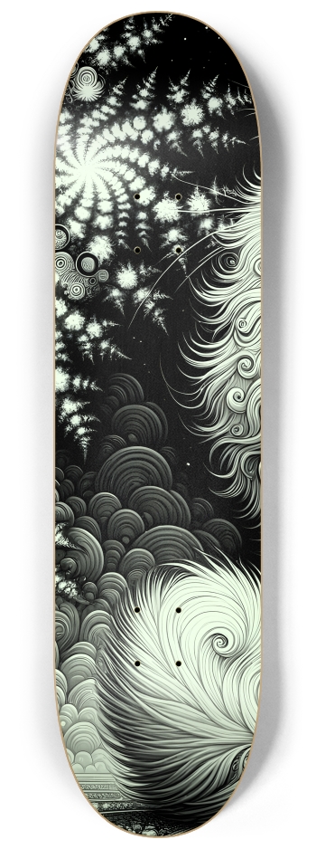 Fractal Coloring Page Cat #12 #1 8-1/4 Skateboard Deck