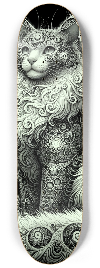 Fractal Coloring Page Cat #12 #2 8-1/4 Skateboard Deck