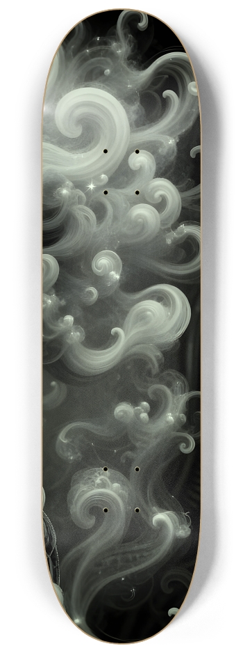 B&W Fractal Anime Girl #49 #3 8-1/4 Skateboard Deck