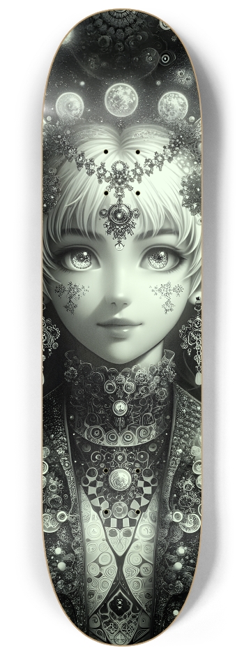 B&W Fractal Anime Girl #47 #2
