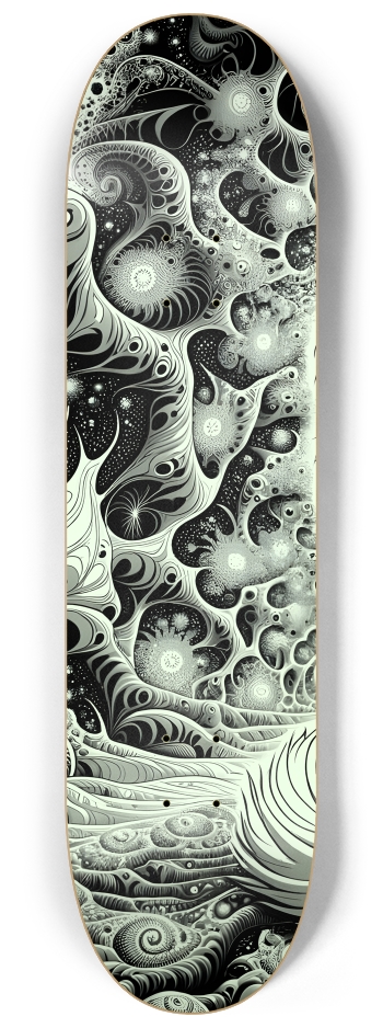 Fractal Coloring Page Cat #17 #1 8-1/4 Skateboard Deck