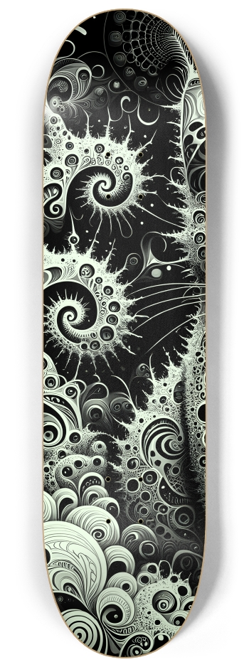 Fractal Coloring Page Cat #6 #1 8-1/4 Skateboard Deck