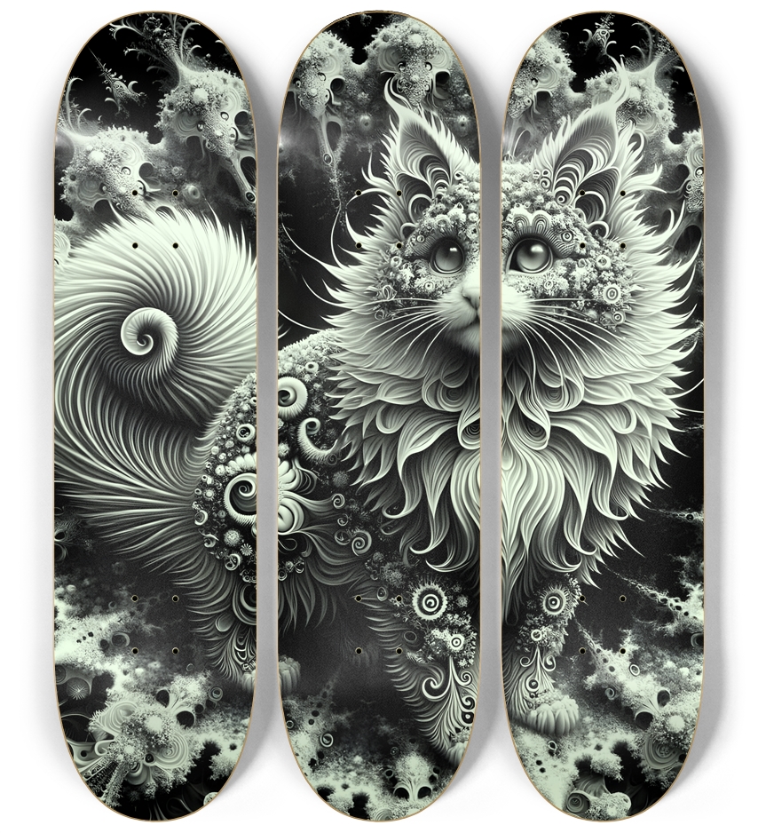 Fractal Coloring Page Cat #9 3 Deck Wall Series