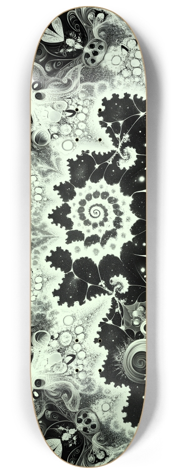 B&W Fractal Anime Girl #62 #1 8-1/4 Skateboard Deck