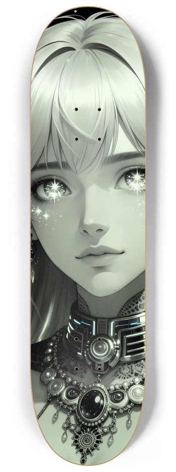 B&W Fractal Anime Girl #51 #2