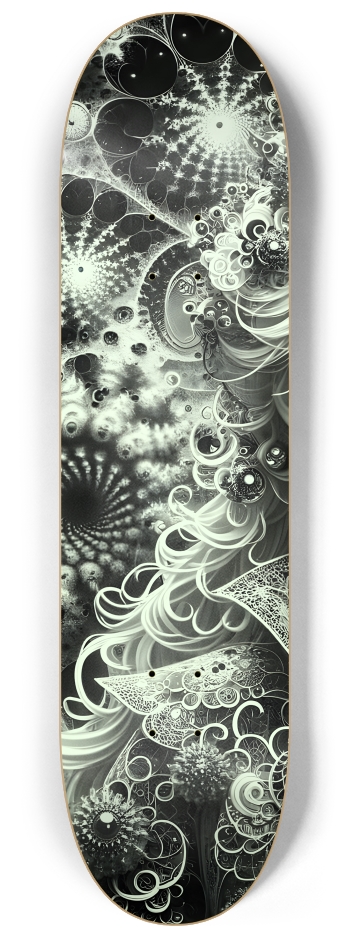 B&W Fractal Anime Girl #40 #1 8-1/4 Skateboard Deck