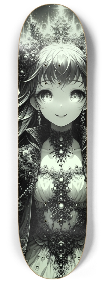 B&W Fractal Anime Girl #52 #3
