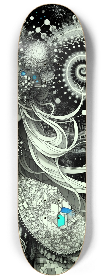 B&W Fractal Anime Girl #46 #3