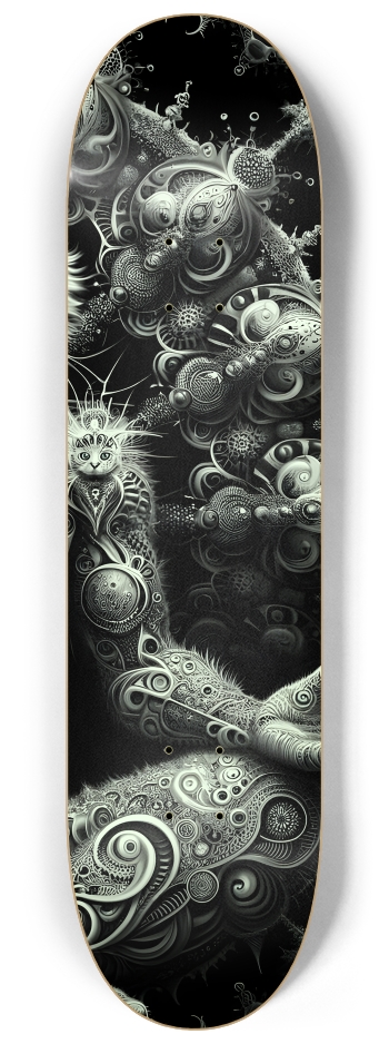 Fractal Coloring Page Cat #10 #3 8-1/4 Skateboard Deck