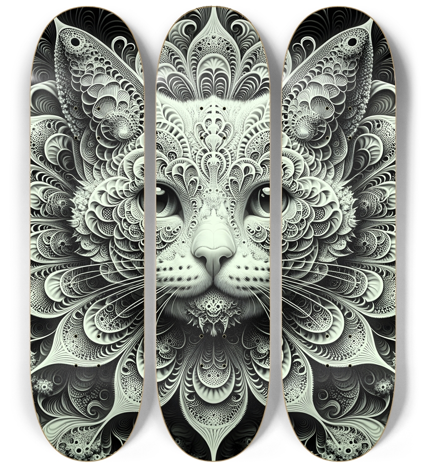 Fractal Coloring Page Cat #14 3 Deck Wall Series