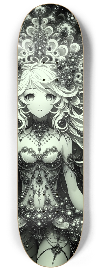 B&W Fractal Anime Girl #55 #3