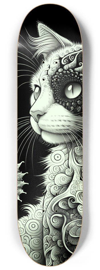 Fractal Coloring Page Cat #18 #2 8-1/4 Skateboard Deck