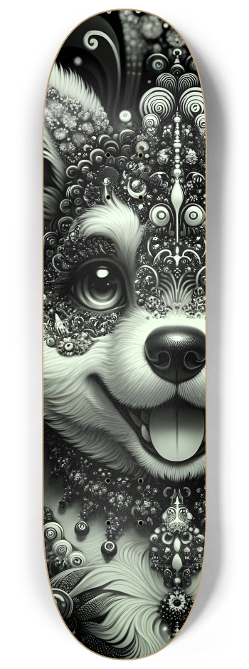 Fractal Coloring Page Dog #15 #3 8-1/4 Skateboard Deck