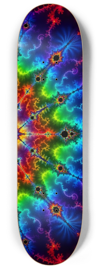 Rainbow Fractal #9 #3 8-1/4 Skateboard Deck