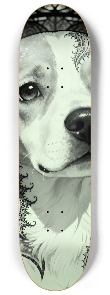 Fractal Coloring Page Dog #12 #2 8-1/4 Skateboard Deck