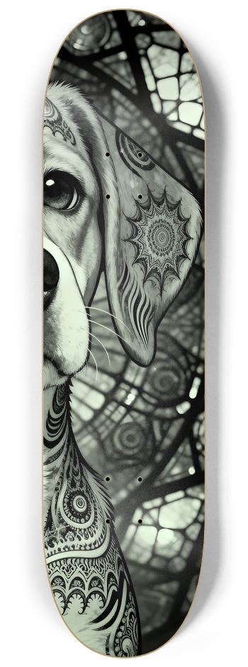 Fractal Coloring Page Dog #12 #3 8-1/4 Skateboard Deck