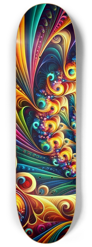 Rainbow Fractal #12 #1 8-1/4 Skateboard Deck