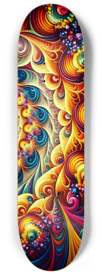 Rainbow Fractal #12 #3 8-1/4 Skateboard Deck