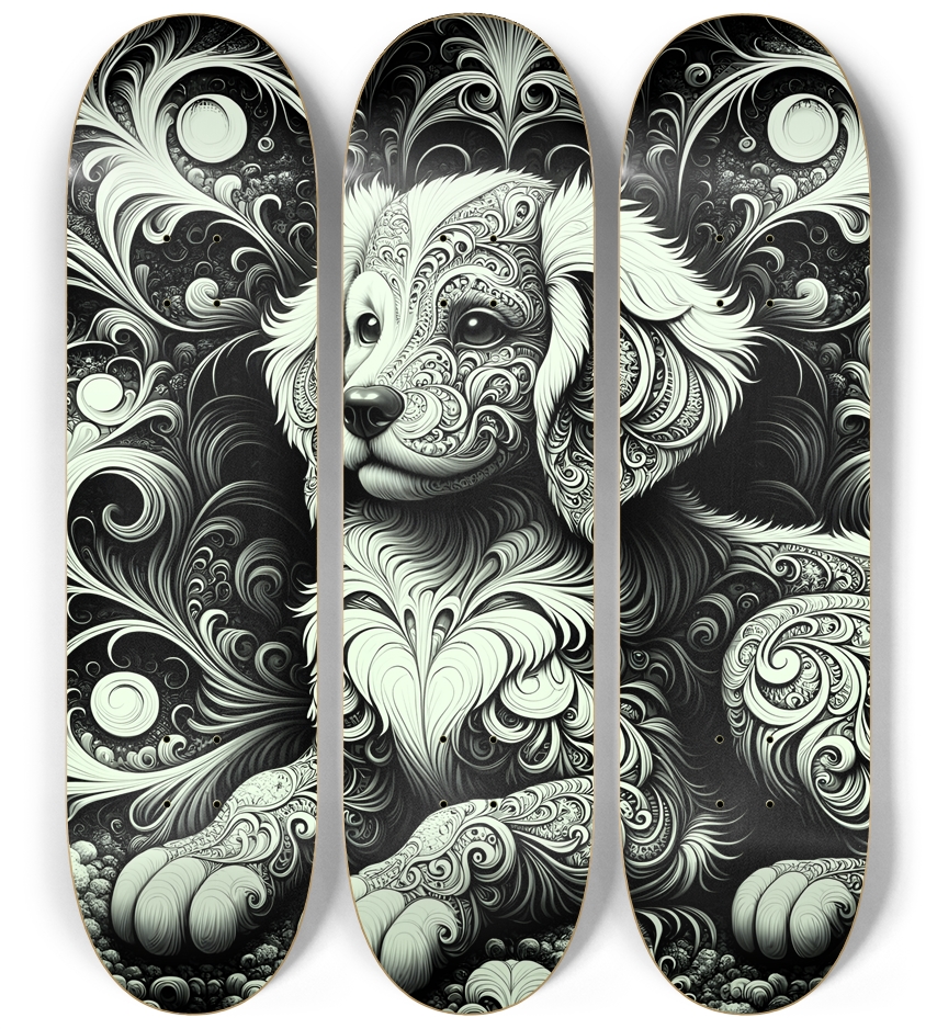 Fractal Coloring Page Dog #8