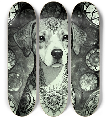Fractal Coloring Page Dog #24