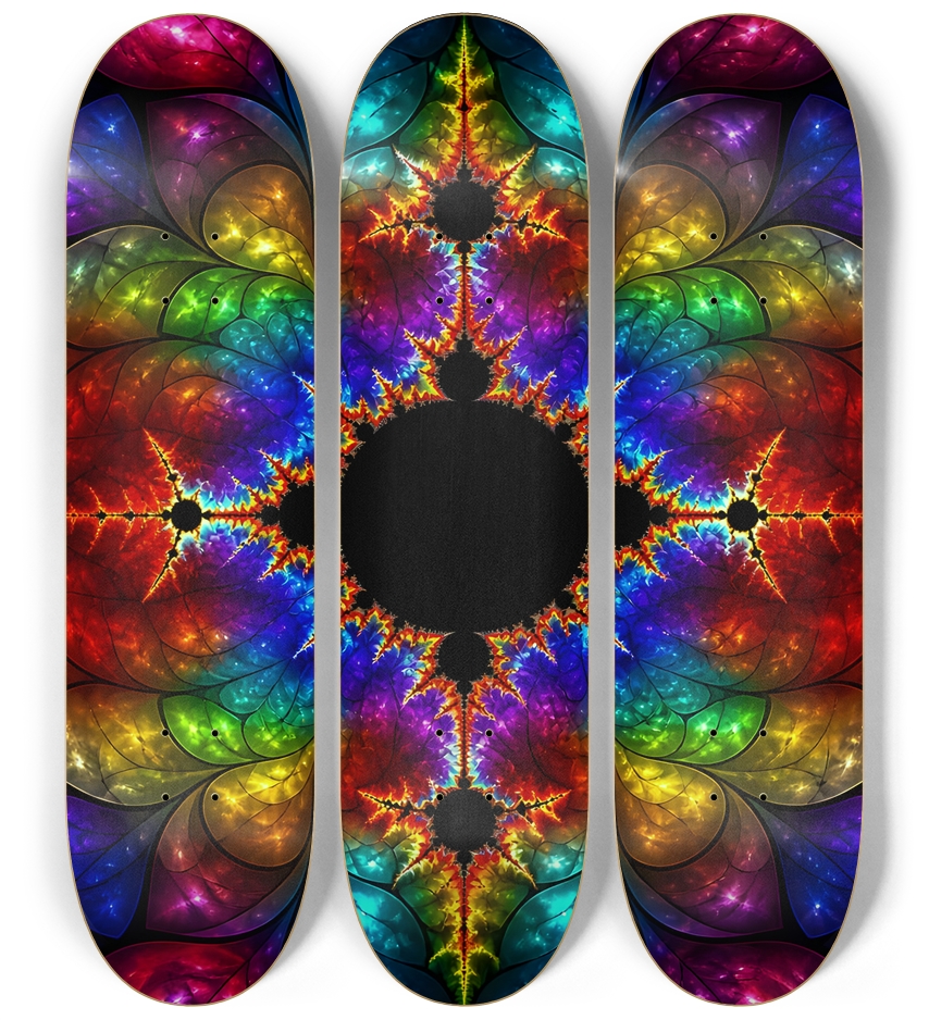 Rainbow Fractal #10 3 Deck Wall Series