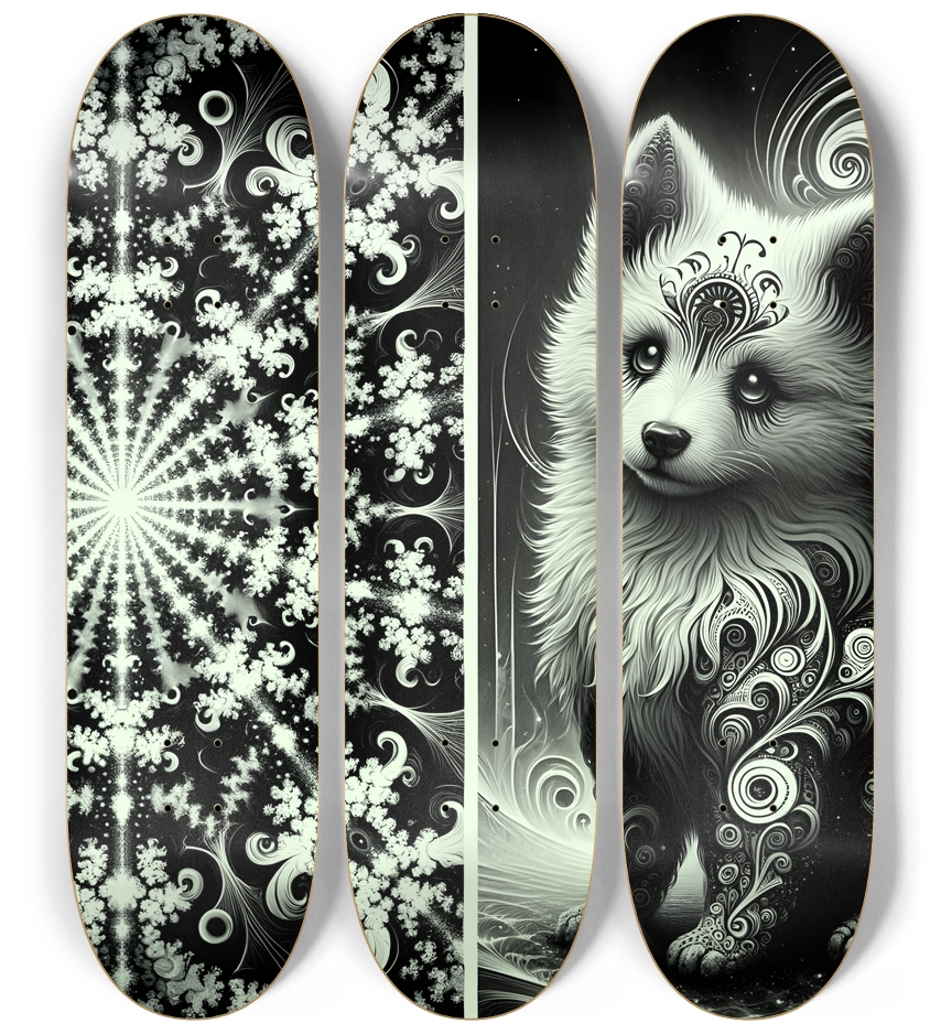 Fractal Coloring Page Dog #14 3 Deck Wall Series