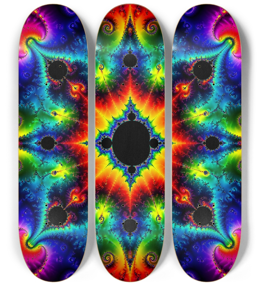 Rainbow Fractal #3 3 Deck Wall Series
