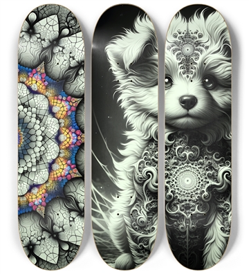 Fractal Coloring Page Dog #3