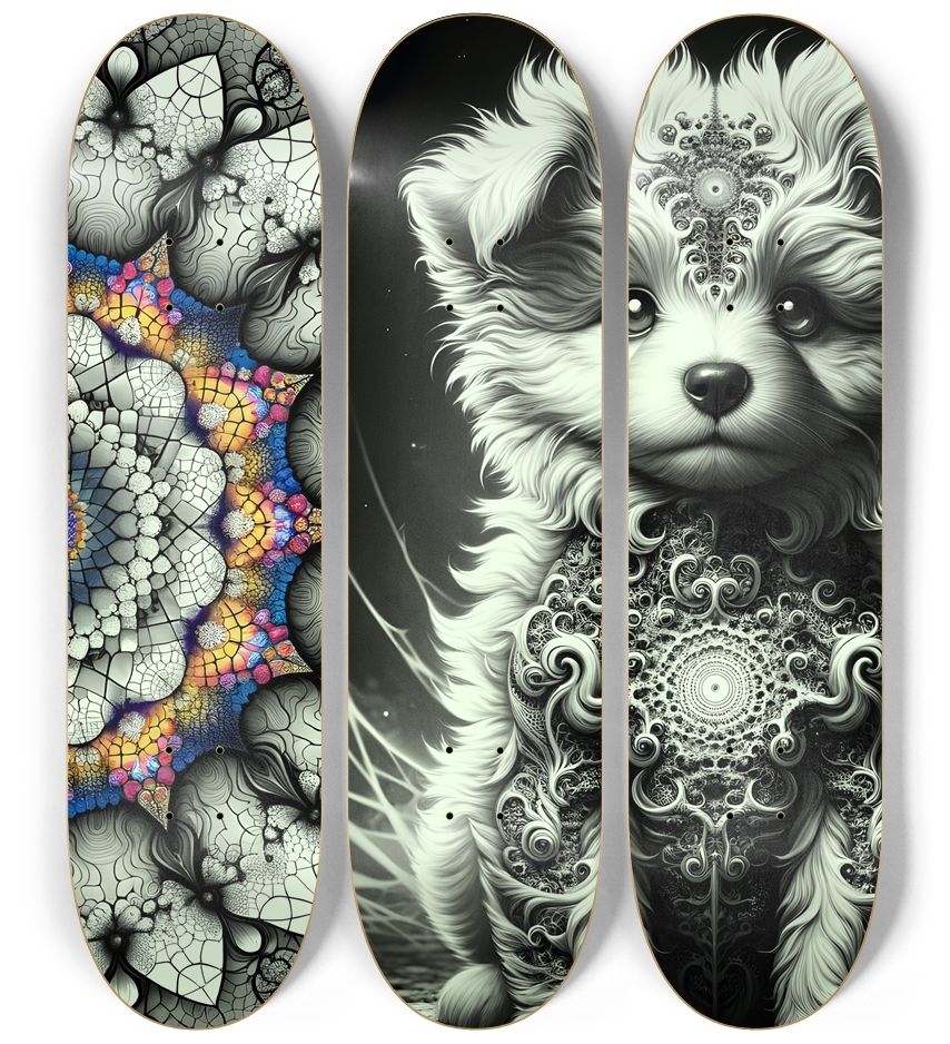 Fractal Coloring Page Dog #3 3 Deck Wall Series