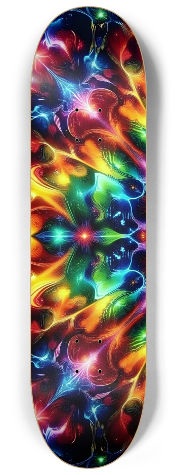 Rainbow Fractal #4 #1 8-1/4 Skateboard Deck