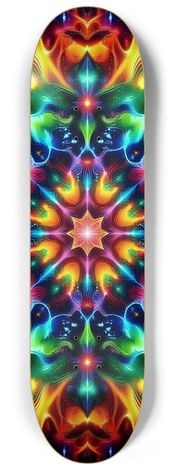 Rainbow Fractal #4 #2 8-1/4 Skateboard Deck