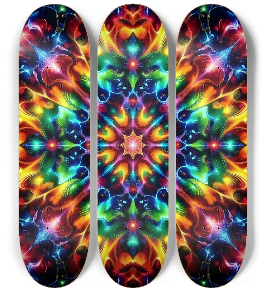 Rainbow Fractal #4 3 Deck Wall Series