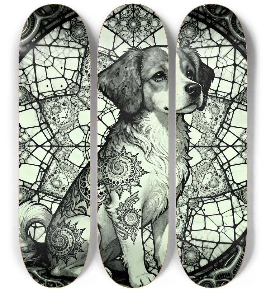 Fractal Coloring Page Dog #20 3 Deck Wall Series