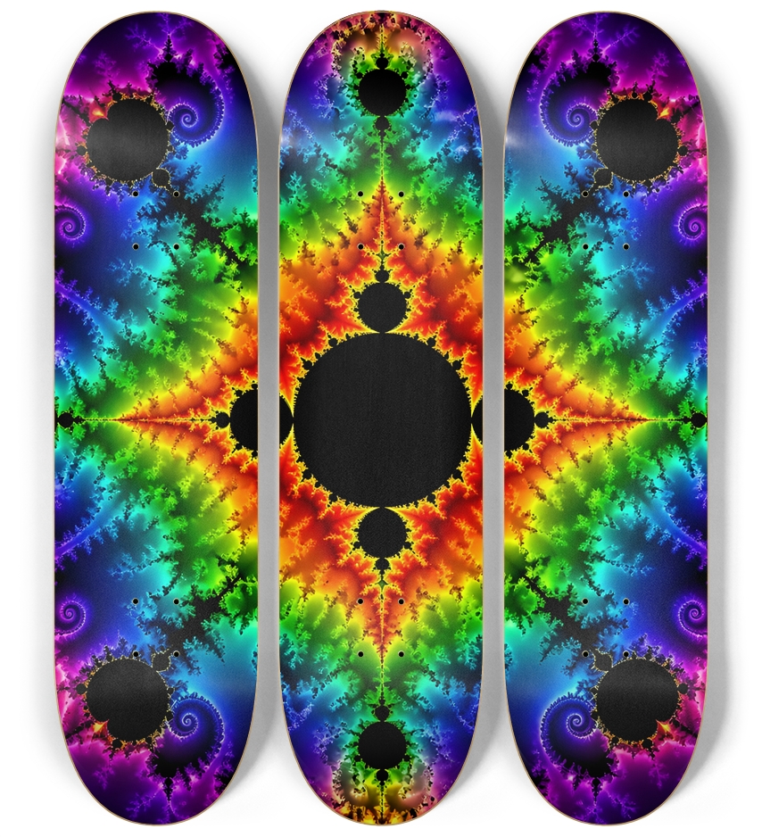 Rainbow Fractal #11 3 Deck Wall Series