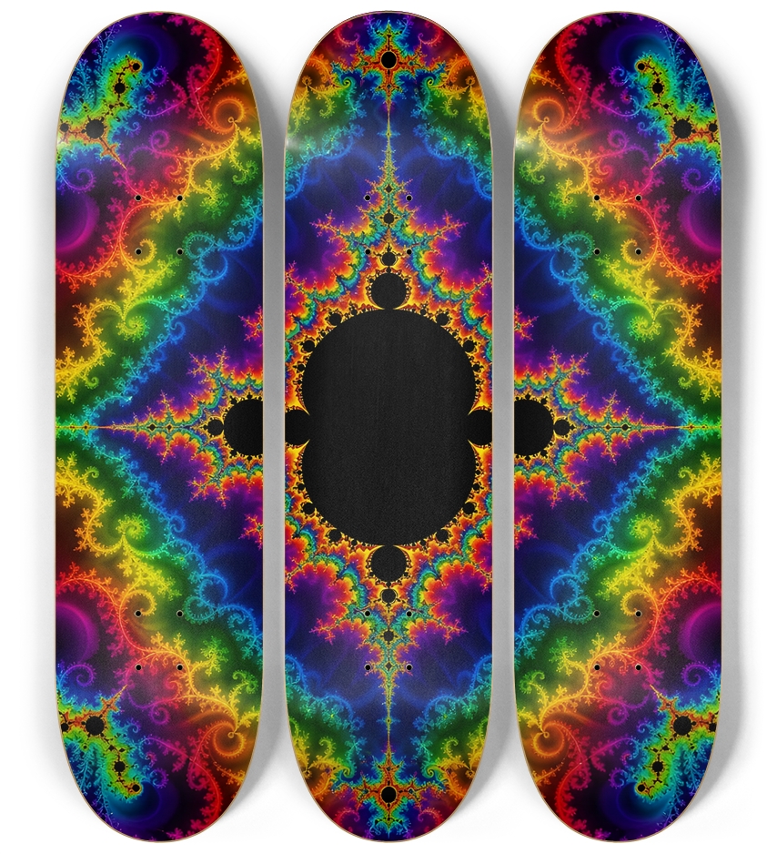 Rainbow Fractal #2 3 Deck Wall Series